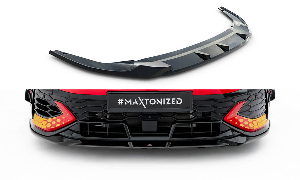 Street+ Spoilerlippe Front Ansatz V.1 passend für VW Golf GTI Clubsport Mk8 Facelift schwarz Hochglanz – Ansicht 2