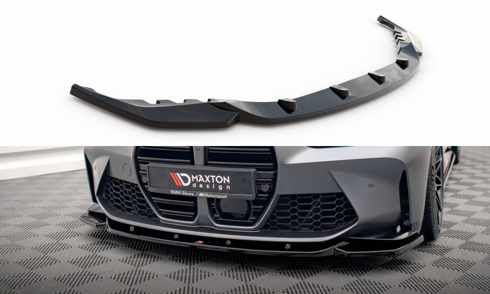 Street+ Spoilerlippe Front Ansatz V.2 passend für BMW M3 Limousine / Touring G80 / G81 schwarz Hochglanz – Ansicht 2