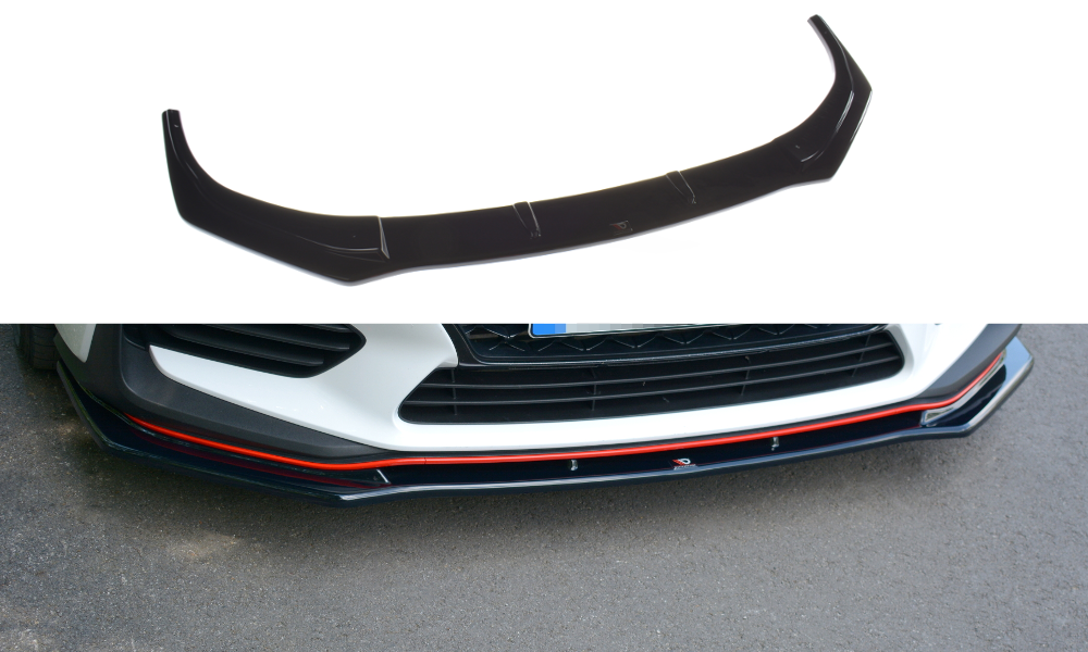 Front Ansatz V.1 für HYUNDAI I30 Mk3 N  schwarz Hochglanz – Ansicht 2
