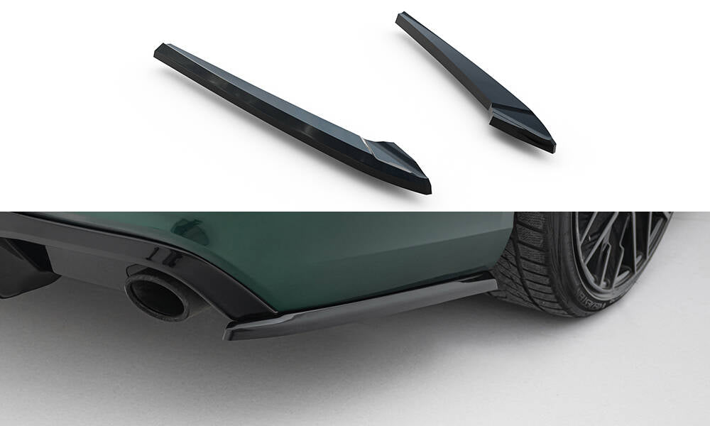 Heck Ansatz Flaps Diffusor V.3 passend für Audi A6 S-line Avant C7  schwarz Hochglanz – Ansicht 2
