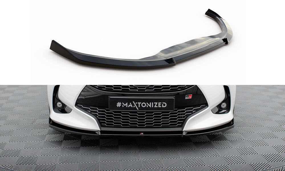 Street+ Spoilerlippe Front Ansatz V.3 passend für Toyota Yaris Mk4 schwarz Hochglanz – Ansicht 2