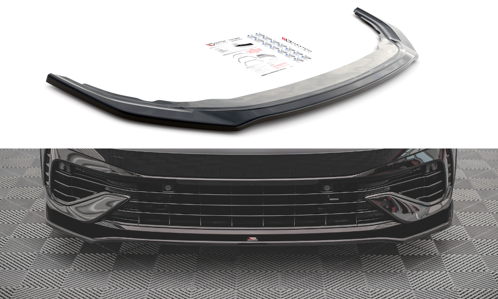 Street+ Spoilerlippe Front Ansatz V.3 passend für VW Golf R Hatchback / Variant  Mk8 schwarz Hochglanz – Ansicht 2