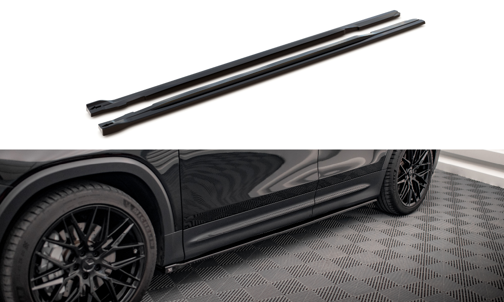 Street+ Seitenschweller Leisten passend für Mercedes-AMG GLB 35 / AMG-Line X247 schwarz Hochglanz – Ansicht 2