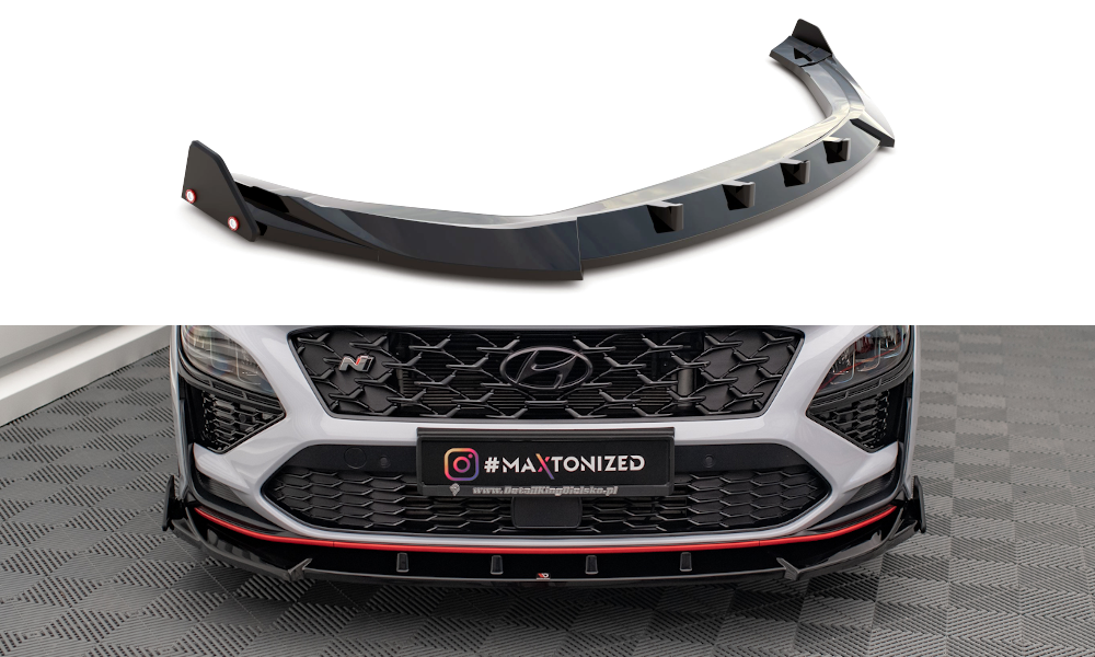 Street+ Spoilerlippe Front Ansatz V.2 + Flaps passend für Hyundai Kona N Mk1 – Ansicht 2