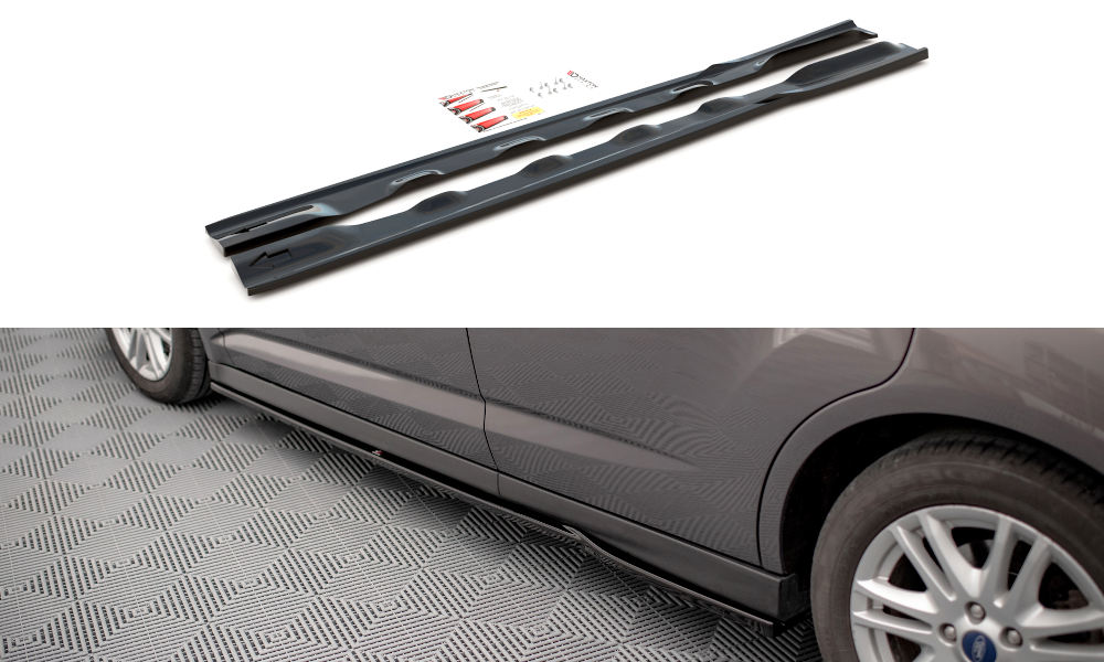 Street+ Seitenschweller Leisten passend für Ford C-Max Mk2 schwarz Hochglanz – Ansicht 2