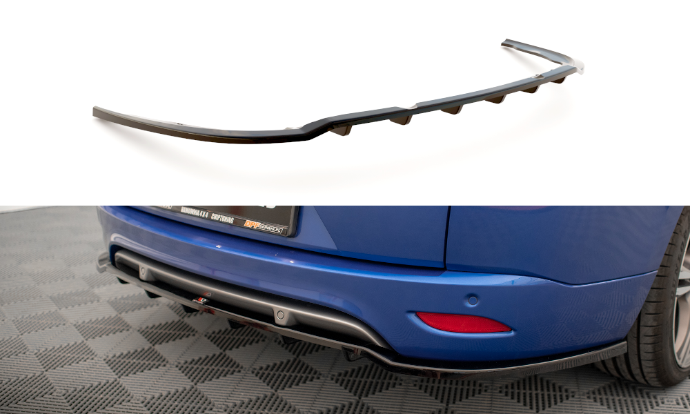 Street+ Mittlerer Diffusor RACE passend für Renault Megane GT Line Grandtour Mk3 Facelift schwarz Hochglanz – Ansicht 2