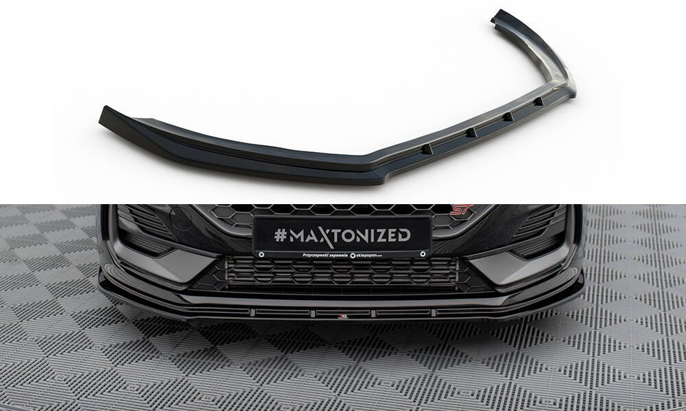 Street+ Spoilerlippe Front Ansatz V.2 passend für Ford Fiesta ST / ST-line Mk8 Facelift schwarz Hochglanz – Ansicht 2