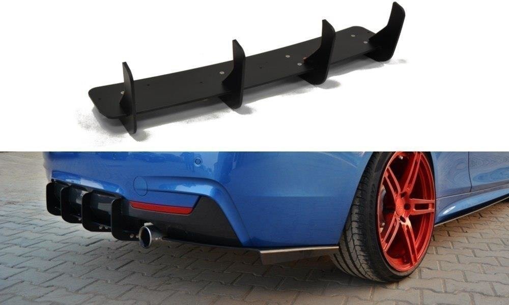 Diffusor Heck Ansatz passend für Heckschürze passend für & Heck Ansatz Flaps Diffusor passend für BMW 4er Coupe / Gran Coupe / Cabrio M-Paket F32 / F36 / F33 – Ansicht 2