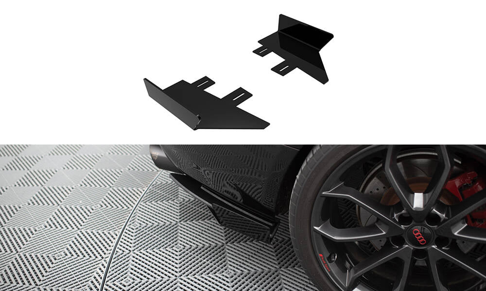 Hintere Seiten Flaps passend für Audi S5 / A5 S-Line Coupe / Cabriolet 8T schwarz Hochglanz – Ansicht 2