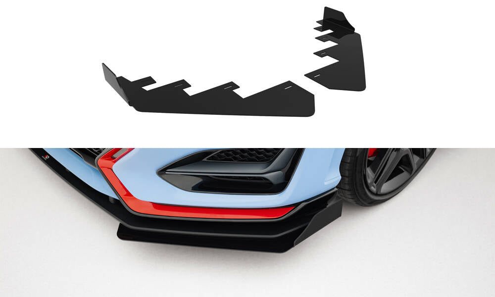 Front Stoßstange Flaps passend für Hyundai Veloster N Mk2 schwarz Hochglanz – Ansicht 2