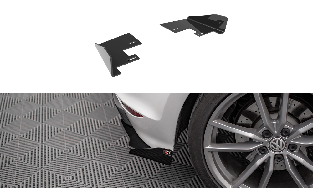 Hintere Seiten Flaps passend für VW Golf R Mk7 schwarz Hochglanz – Ansicht 2