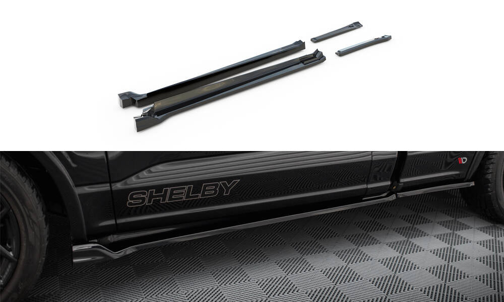 Street+ Seitenschweller Leisten passend für Shelby F150 Super Snake schwarz Hochglanz – Ansicht 2