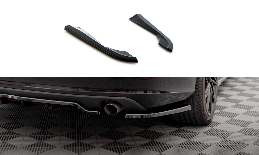 Heck Ansatz Flaps Diffusor passend für Volvo V90 Mk2 schwarz Hochglanz – Ansicht 2