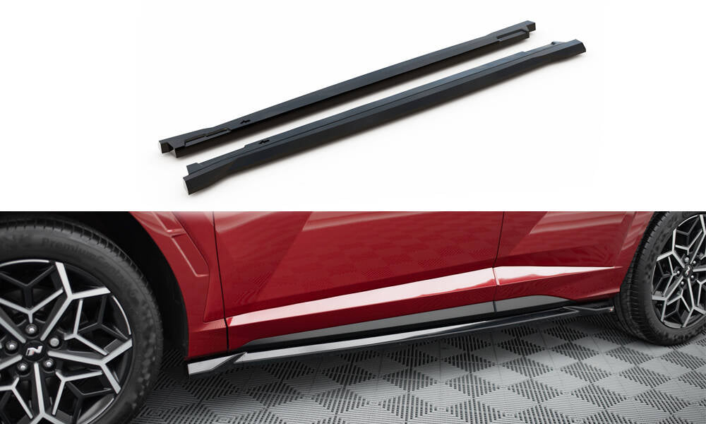 Street+ Seitenschweller Leisten passend für Hyundai Tucson N-Line Mk4 Facelift schwarz Hochglanz – Ansicht 2