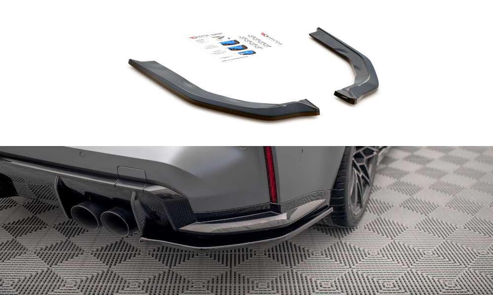 Heck Ansatz Flaps Diffusor V.2 passend für BMW M3 Limousine / Touring G80 / G81 schwarz Hochglanz – Ansicht 2