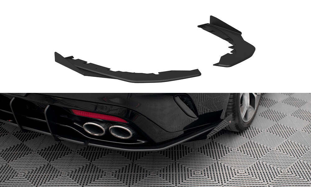 Street Pro Heck Ansatz Flaps Diffusor + Flaps passend für Kia Stinger GT / GT-Line  Mk1 schwarz Hochglanz – Ansicht 2
