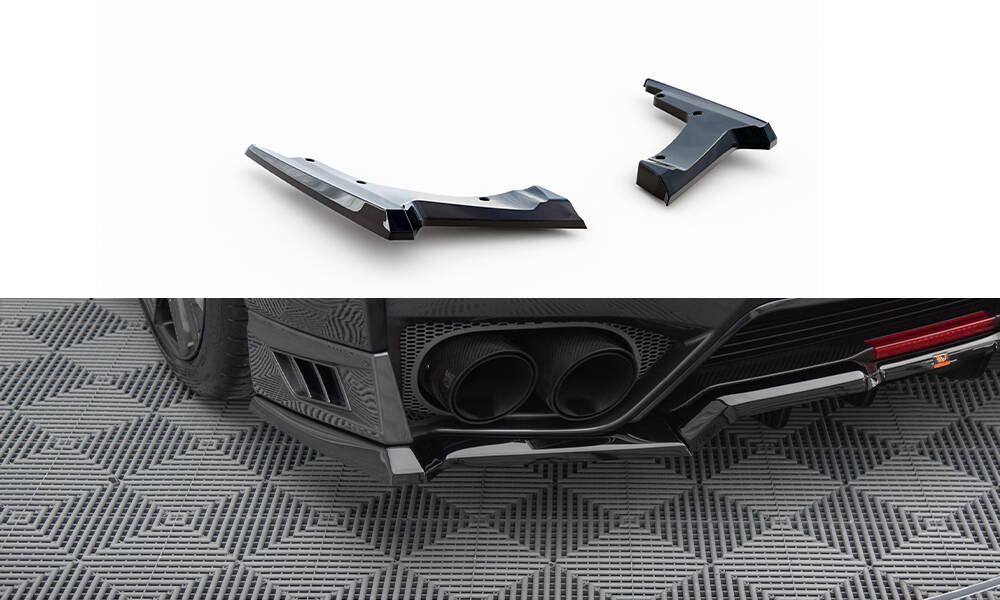 Heck Ansatz Flaps Diffusor passend für Nissan GTR R35 Facelift schwarz Hochglanz – Ansicht 2