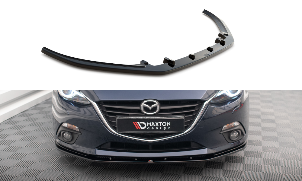 Street+ Spoilerlippe Front Ansatz passend für Mazda 3 Mk3 schwarz Hochglanz – Ansicht 2