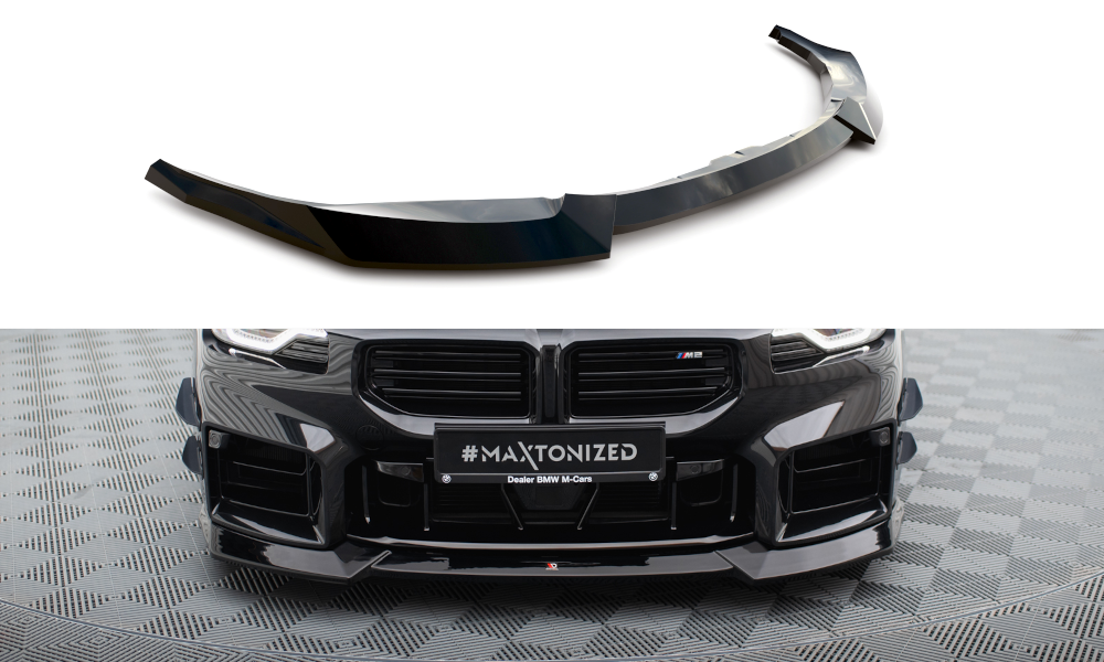 Street+ Spoilerlippe Front Ansatz V.2 passend für BMW M2 G87 schwarz Hochglanz – Ansicht 2