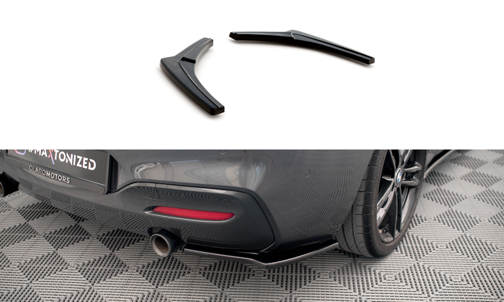 Heck Ansatz Flaps Diffusor V.2 passend für BMW 1er F20/F21 M-POWER FACELIFT schwarz Hochglanz – Ansicht 2