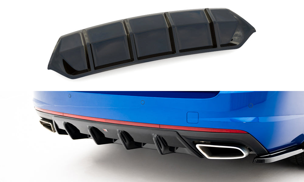 Diffusor Heck Ansatz V.1 passend für Skoda Octavia RS Mk3 / Mk3 FL Hatchback / Kombi schwarz Hochglanz – Ansicht 2
