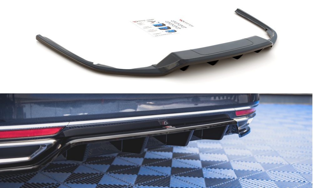 Street+ Mittlerer Diffusor RACE passend für VW Passat B8 schwarz Hochglanz – Ansicht 2