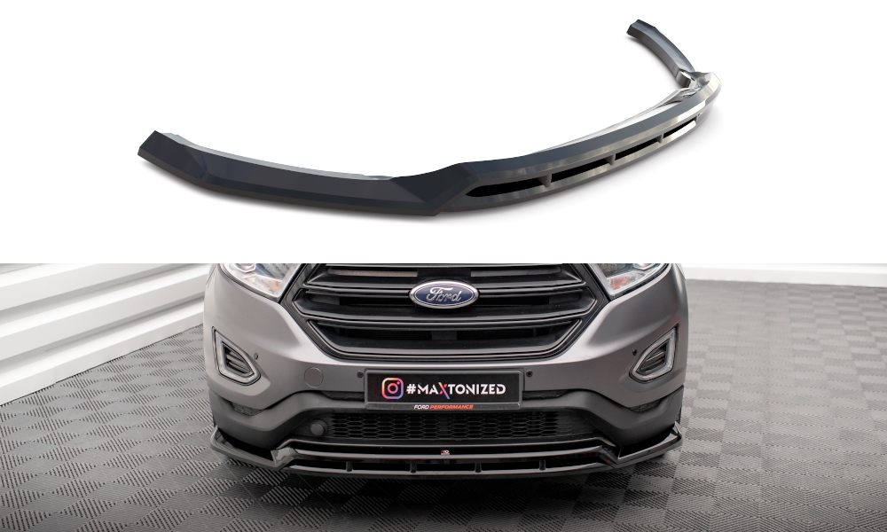 Street+ Spoilerlippe Front Ansatz passend für Ford Edge Mk2 schwarz Hochglanz – Ansicht 2