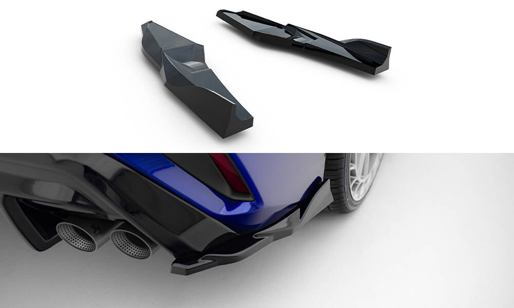 Heck Ansatz Flaps Diffusor V.4 passend für Audi S3 Limousine 8Y Facelift schwarz Hochglanz – Ansicht 2
