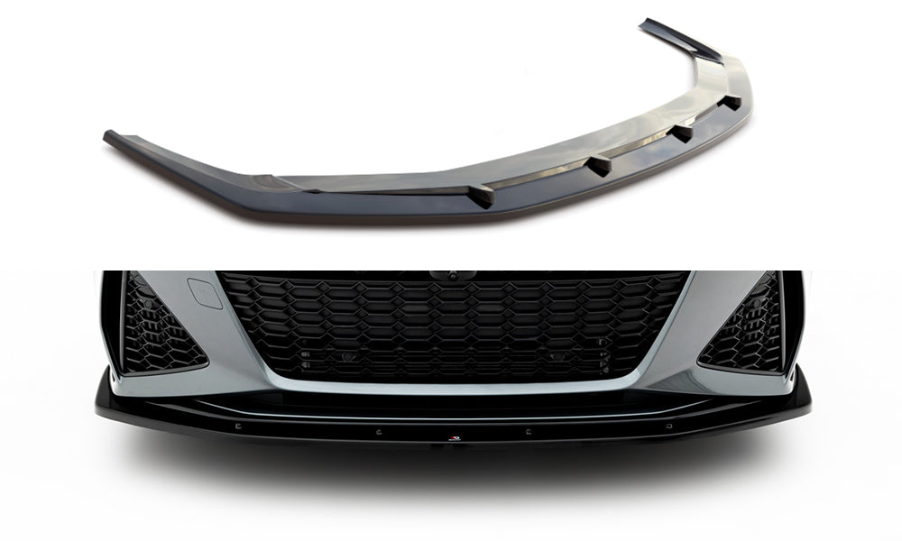 Street+ Spoilerlippe Front Ansatz V.2 passend für Audi RS6 C8 / C8 Facelift schwarz Hochglanz – Ansicht 2