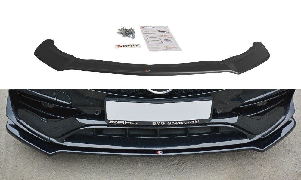 Street+ Spoilerlippe Front Ansatz V.2 passend für Mercedes CLA A45 AMG C117 Facelift schwarz Hochglanz – Ansicht 2