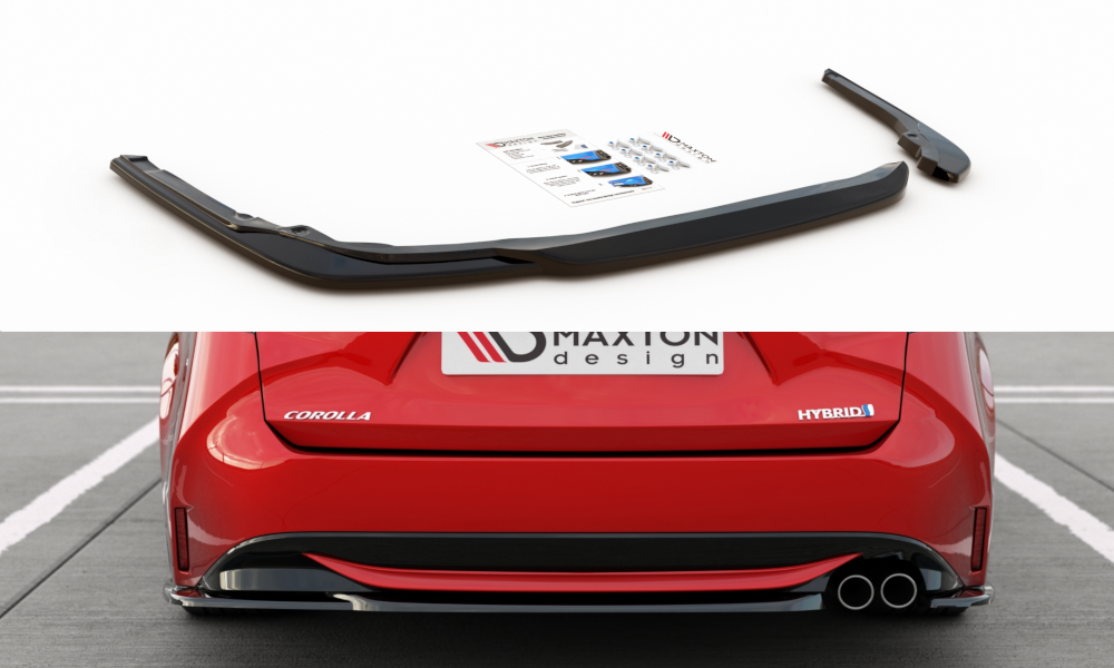 Heck Ansatz Flaps Diffusor passend für Toyota Corolla XII Touring Sports schwarz Hochglanz – Ansicht 2