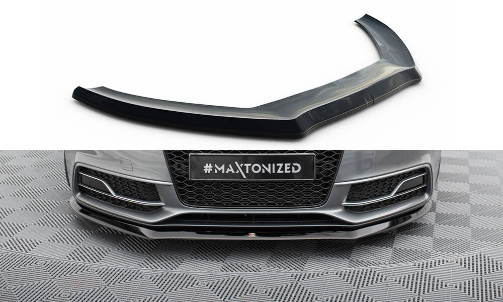 Street+ Spoilerlippe Front Ansatz V.1 passend für Audi S5/A5 S-Line 8T Facelift schwarz Hochglanz – Ansicht 2