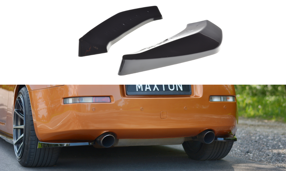 Heck Ansatz Flaps Diffusor passend fürNissan 350Z  schwarz Hochglanz – Ansicht 2