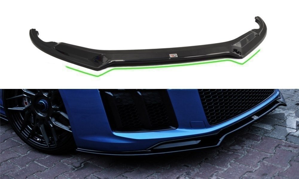 Street+ Spoilerlippe Front Ansatz V.2 passend für Audi R8 Mk.2 schwarz Hochglanz – Ansicht 2