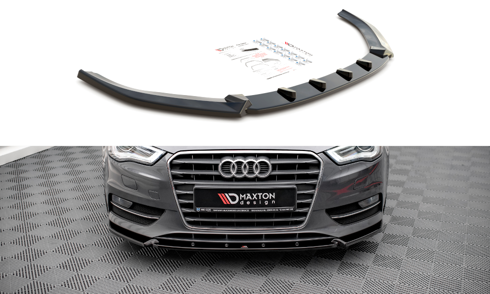 Street+ Spoilerlippe Front Ansatz passend für Audi A3 Sportback 8V schwarz Hochglanz – Ansicht 2