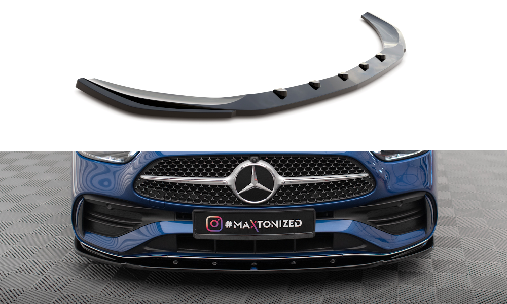 Street+ Spoilerlippe Front Ansatz V.2 passend für Mercedes-Benz C AMG-Line / 43 AMG W206 schwarz Hochglanz – Ansicht 2