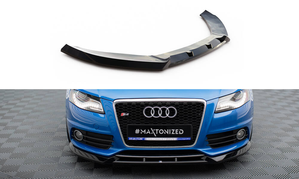 Street+ Spoilerlippe Front Ansatz V.4 passend für Audi S4 / A4 S-Line B8 schwarz Hochglanz – Ansicht 2