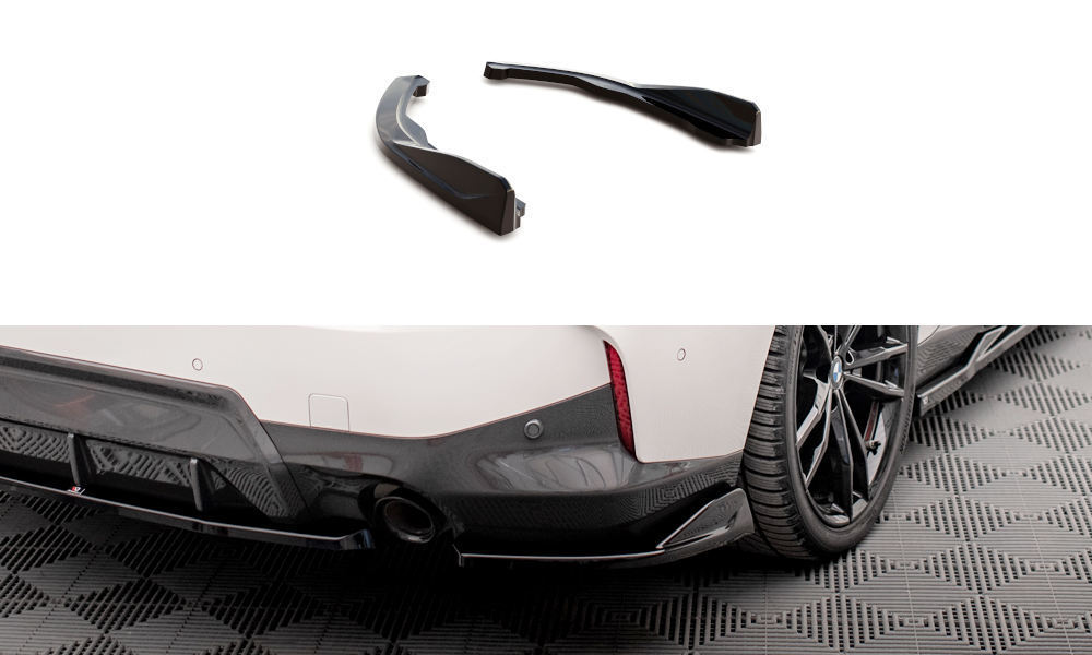 Heck Ansatz Flaps Diffusor V.1 passend für BMW 2 Coupe M-Paket G42 schwarz Hochglanz – Ansicht 2