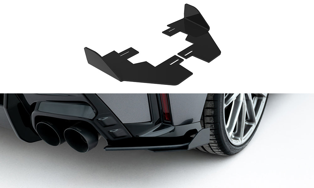 Hintere Seiten Flaps V.2 passend für BMW 1er M-Paket F70 schwarz Hochglanz – Ansicht 2