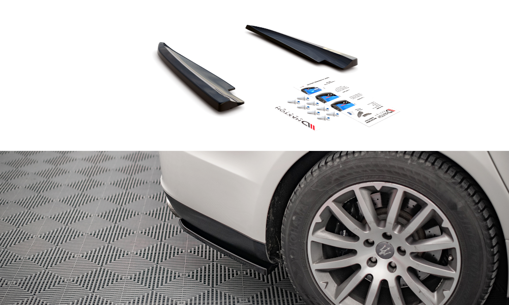 Heck Ansatz Flaps Diffusor passend für Maserati Ghibli Mk3 schwarz Hochglanz – Ansicht 2