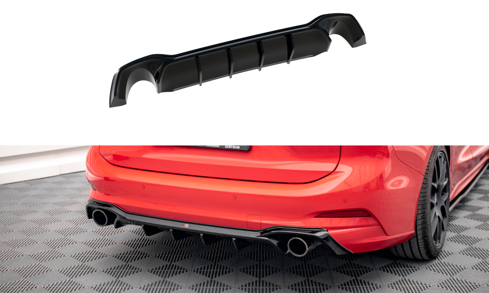 Diffusor Heck Ansatz V.2 passend für Ford Focus Kombi ST Mk4 schwarz Hochglanz – Ansicht 2