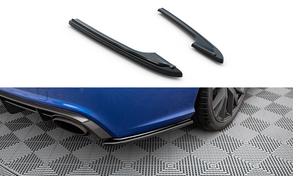 Heck Ansatz Flaps Diffusor passend für Audi Audi RS6 C7 / C7 Facelift schwarz Hochglanz – Ansicht 2
