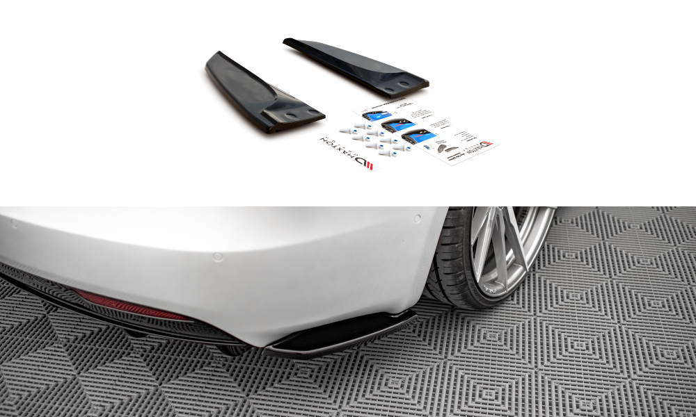 Heck Ansatz Flaps Diffusor passend für Tesla Model S Facelift schwarz Hochglanz – Ansicht 2