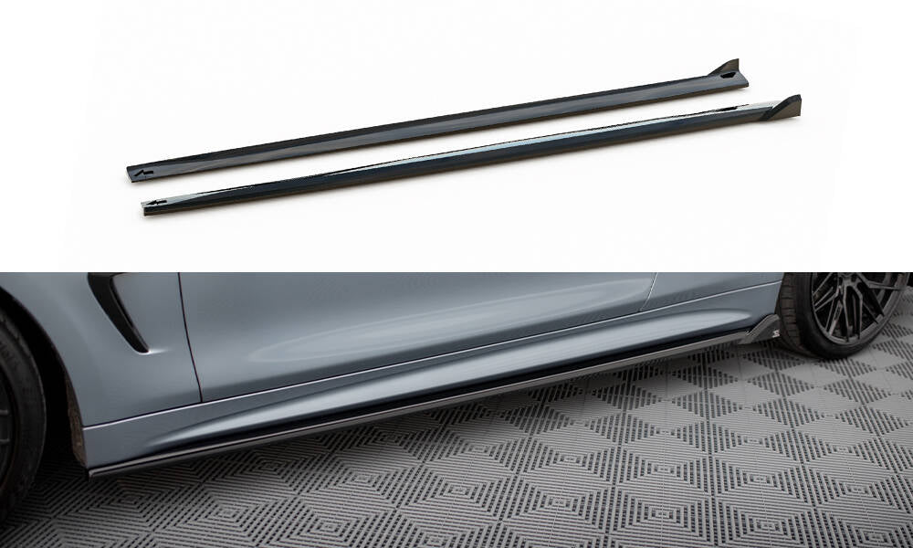 Street+ Seitenschweller Leisten V.2 passend für BMW 4er Coupe / Gran Coupe / Cabrio M-Paket F32 / F36 / F33 schwarz Hochglanz – Ansicht 2