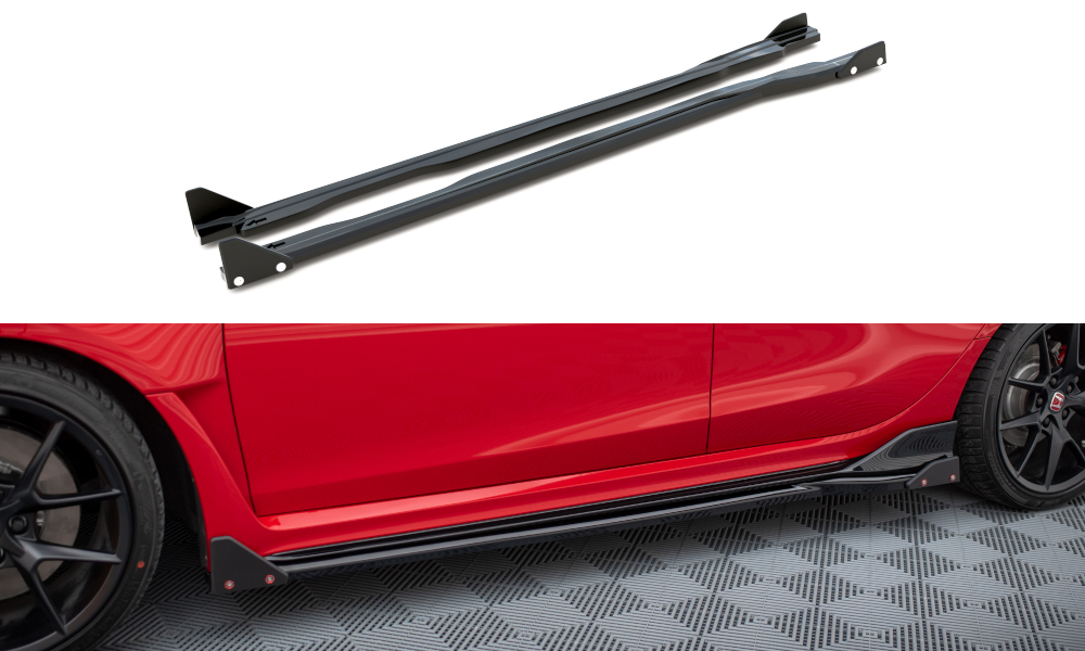 Street+ Seitenschweller Leisten passend für V.1 + Flaps passend für Honda Civic Type-R Mk 11 – Ansicht 2