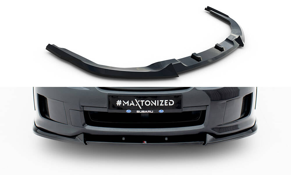 Street+ Spoilerlippe Front Ansatz V.2 passend für Subaru Impreza WRX STI Mk3 Facelift schwarz Hochglanz – Ansicht 2