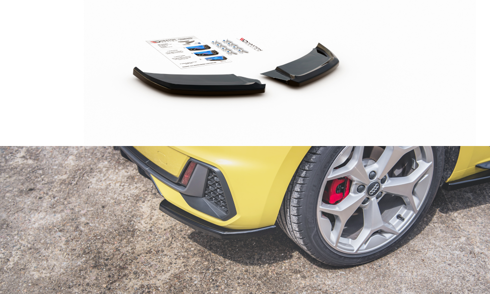 Heck Ansatz Flaps Diffusor passend für Audi A1 S-Line GB schwarz Hochglanz – Ansicht 2