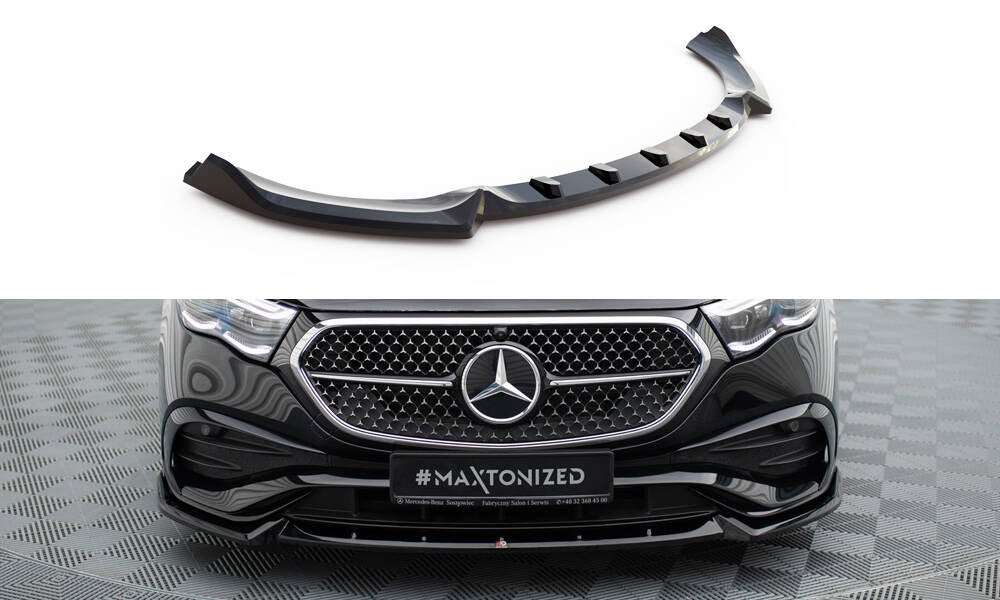 Street+ Spoilerlippe Front Ansatz V.2 passend für Mercedes-Benz E AMG-Line Limousine / Kombi W214 schwarz Hochglanz – Ansicht 2