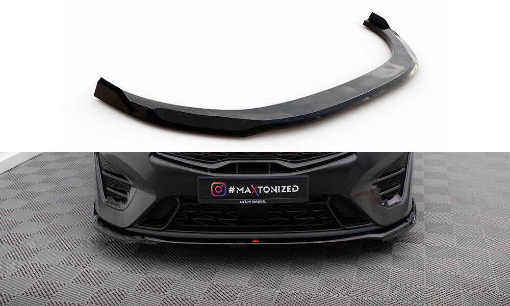 Street+ Spoilerlippe Front Ansatz V.1 passend für Kia Proceed GT Mk3 Facelift / Ceed GT / GT - Line Mk1 Facelift  schwarz Hochglanz – Ansicht 2