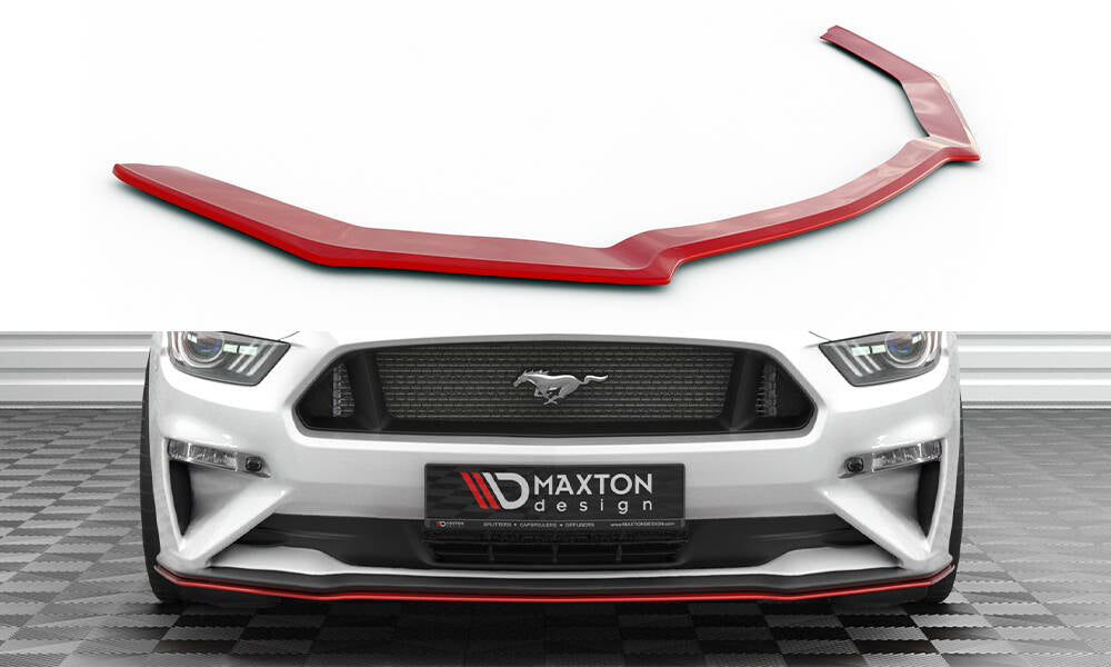 Street+ Spoilerlippe Front Ansatz V.2 passend für Ford Mustang Mk6 Facelift schwarz Hochglanz – Ansicht 2